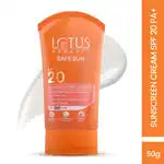 Lotus Herbals Safe Sun Sunscreen Cream - Berry | SPF 20 | PA+ | Sweat & Waterproof | Non-Greasy | 50 gm